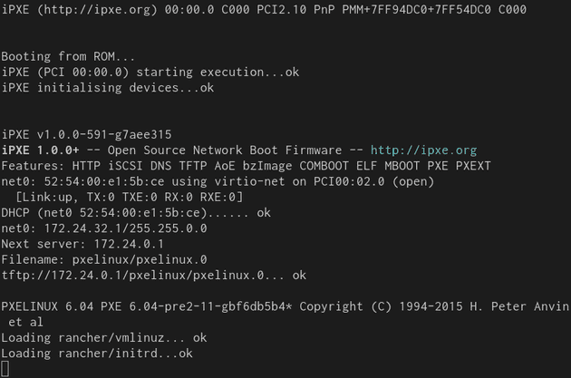 Linuxがブートする画面