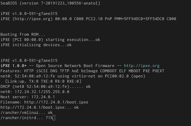 Linuxがブートする画面